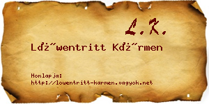 Löwentritt Kármen névjegykártya